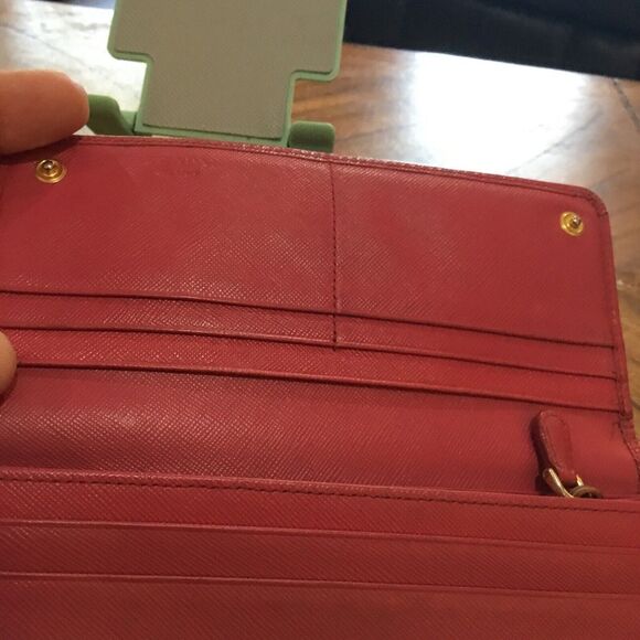 Prada Milano Saffiano Leather Long Wallet Magenta Good Used Condition - Picture 10 of 16